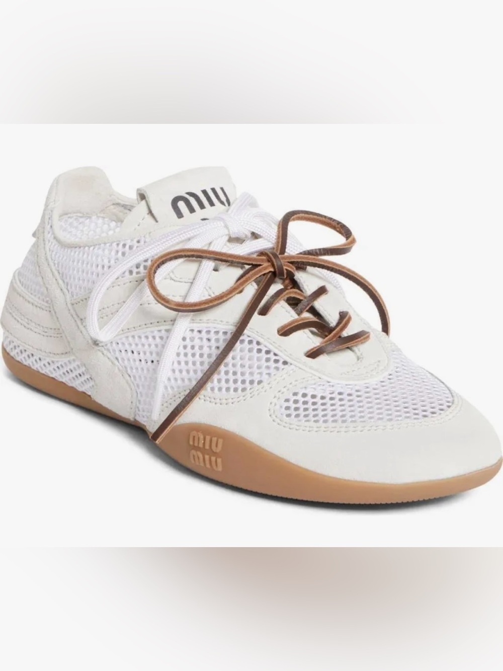 Miu Miu Gymnasium Mixed Media Low Top Sneaker